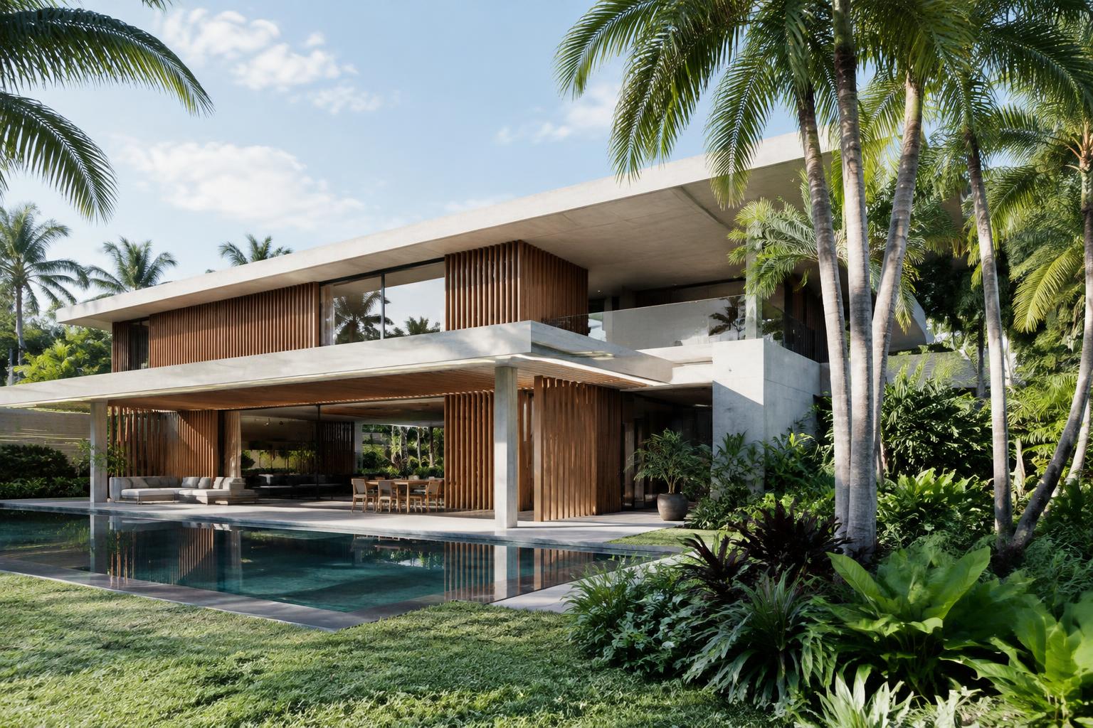 Villa Okana — Tropical Modernist Residence — conceptual rendering